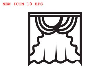 Pencere perde düz simgesi