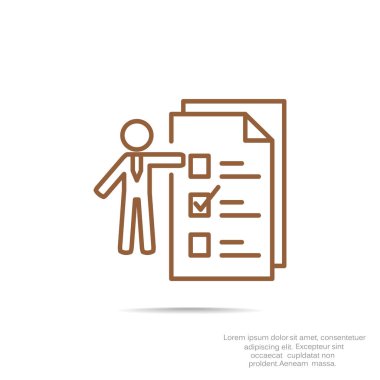 İşadamı denetim listesi simgesi