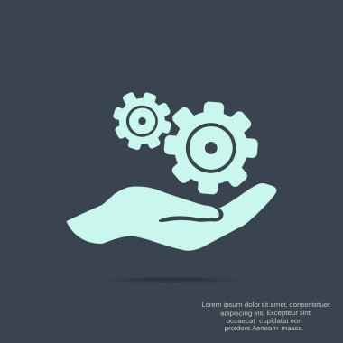 Yuvarlak vites basit simgesi 