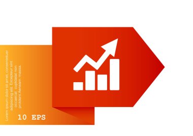 Yükselen grafik basit web simgesi