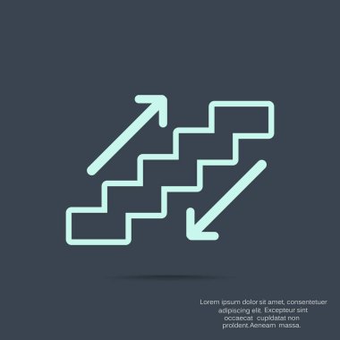 Yürüyen merdivenlerden işaretiyle merdiven ve okları