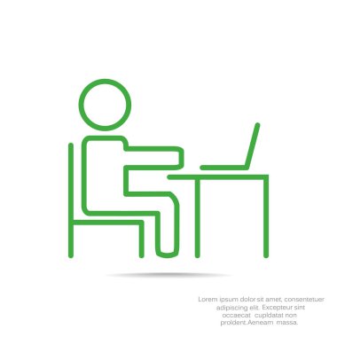 Adam masada dizüstü bilgisayar kutsal kişilerin resmi ile