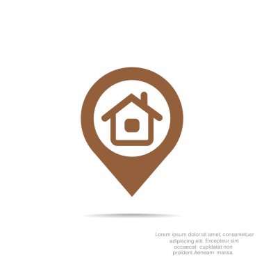 Evin konumu işaretçi basit simgesi