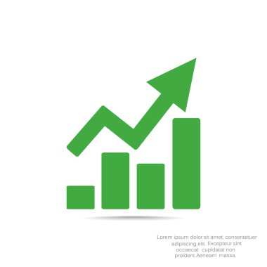 Yükselen grafik basit web simgesi