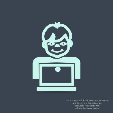 Öğrenci dizüstü bilgisayar simgesi 
