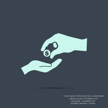 Elinde para web simgesi.