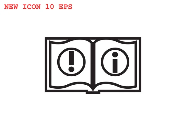 Libro información icono web — Vector de stock