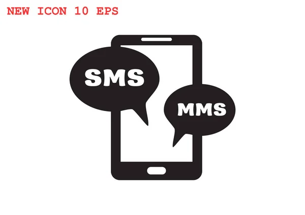 Smartphone met bubbels pictogram sms — Stockvector