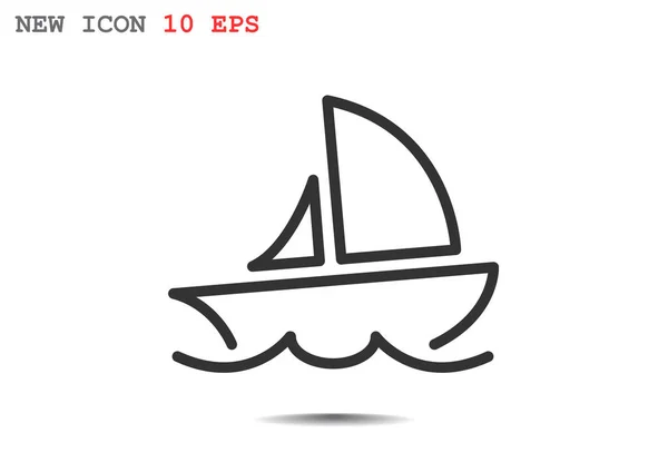 Icône de yacht ligne simple — Image vectorielle
