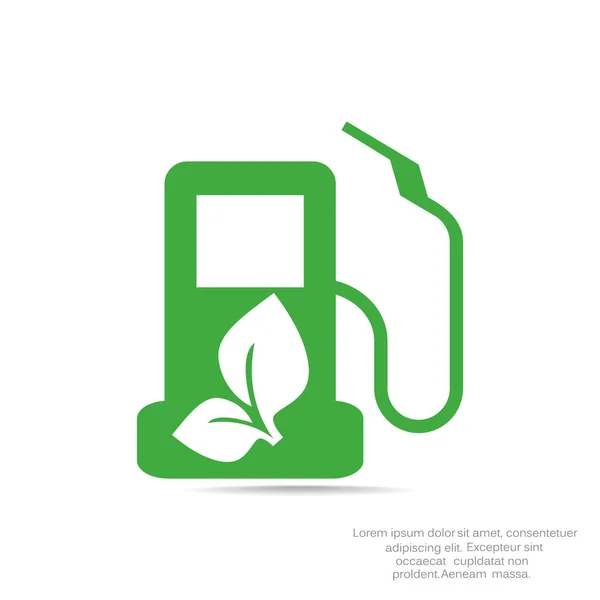 Ícone do posto de gasolina Eco — Vetor de Stock