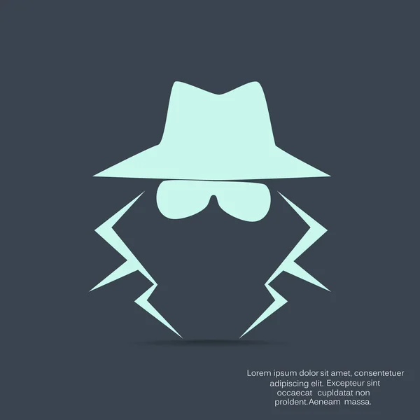 Anonieme spion agent silhouet — Stockvector