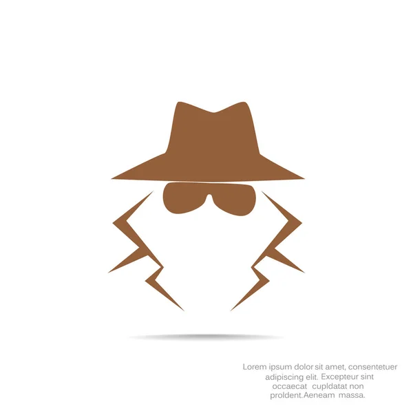 Anonieme spion agent silhouet — Stockvector