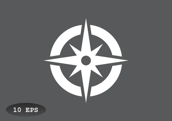 Web icoon met windroos kompas — Stockvector