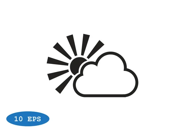 Sun and cloud icon — Stock Vector
