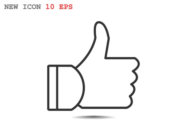 Thumb up ikon sederhana - Stok Vektor