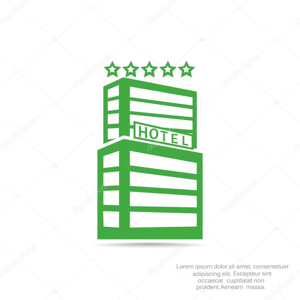 Hotel building web icon