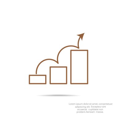 Yükselen grafik basit web simgesi