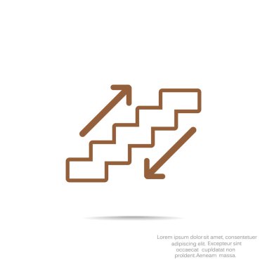 Yürüyen merdivenlerden işaretiyle merdiven ve okları