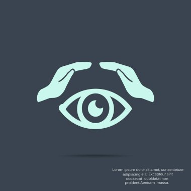 İnsan göz ve ellerini web simgesi