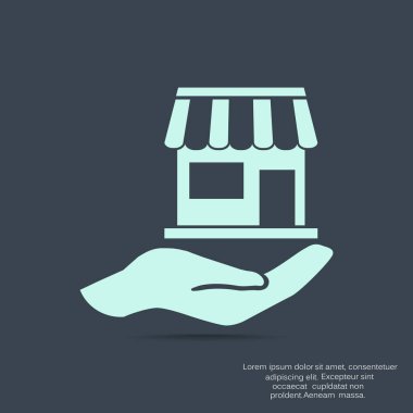 Dükkanı el web simgesi üzerinde