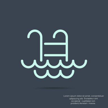 Dalgalar simgesi ile havuzu merdiveni