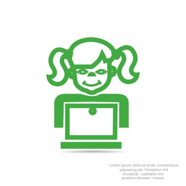 liseli kız ile laptop