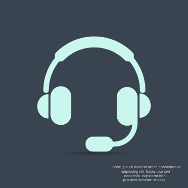 Kulaklýklý mikrofon seti web simgesi