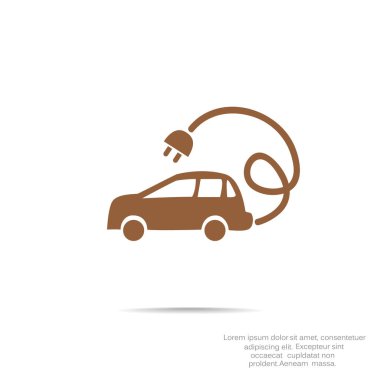 Elektrik araba basit web simgesi