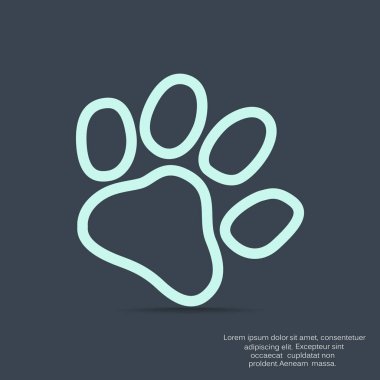 Köpek pençe parça basit simgesi