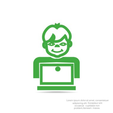 Öğrenci dizüstü bilgisayar simgesi 