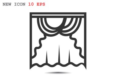 Pencere perde düz simgesi