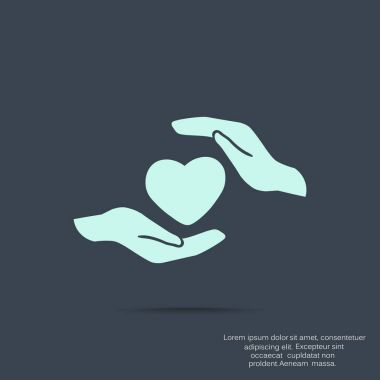 Ellerin simgesinde kalp