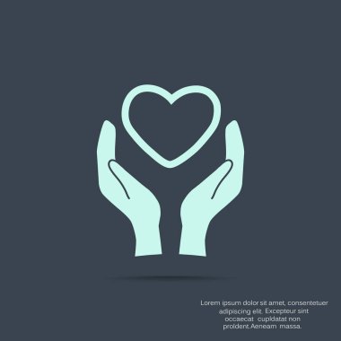 Ellerin simgesinde kalp
