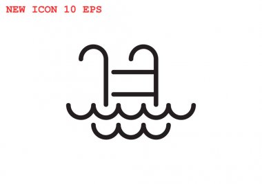 Dalgalar simgesi ile havuzu merdiveni