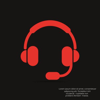 Kulaklýklý mikrofon seti web simgesi