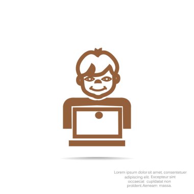 Öğrenci dizüstü bilgisayar simgesi 