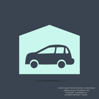 Garajda araba basit simgesiyle