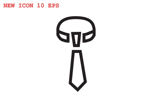 Geknoopte stropdas eenvoudige web pictogram — Stockvector