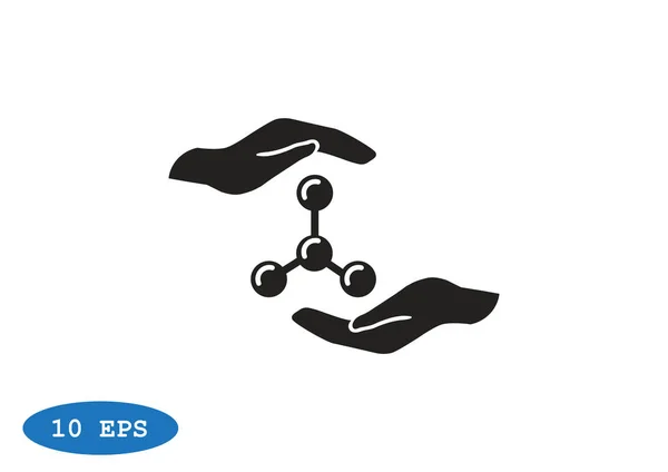 Molecular compound and hands — Stock Vector