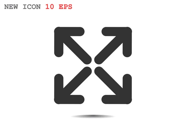 Vier pijlen in vierkante pictogram — Stockvector