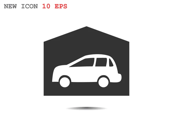 Garage with car simple icon — Stock Vector