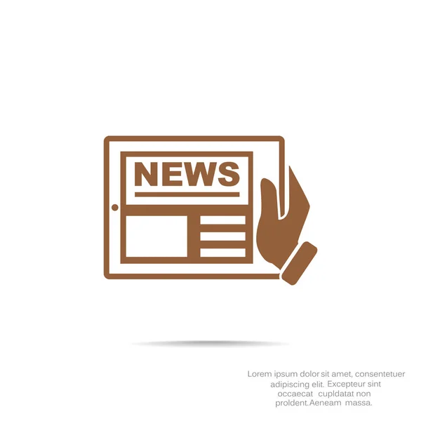 Hand holding tablet with news — Stock Vector