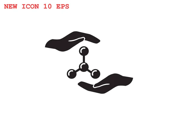 Moleculaire compound en handen — Stockvector