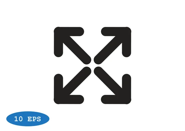 Quattro frecce nell'icona quadrata — Vettoriale Stock