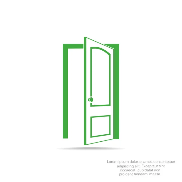 Icono plano de puerta — Vector de stock