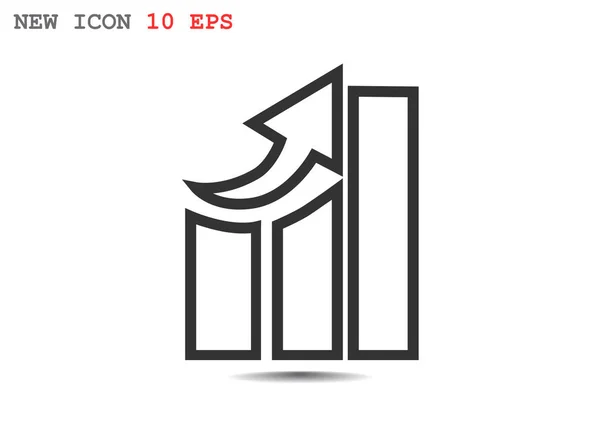 Stijgende grafiek eenvoudige web pictogram — Stockvector