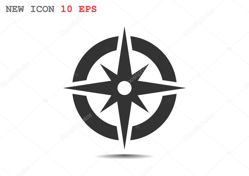 Compass web icon with wind rose