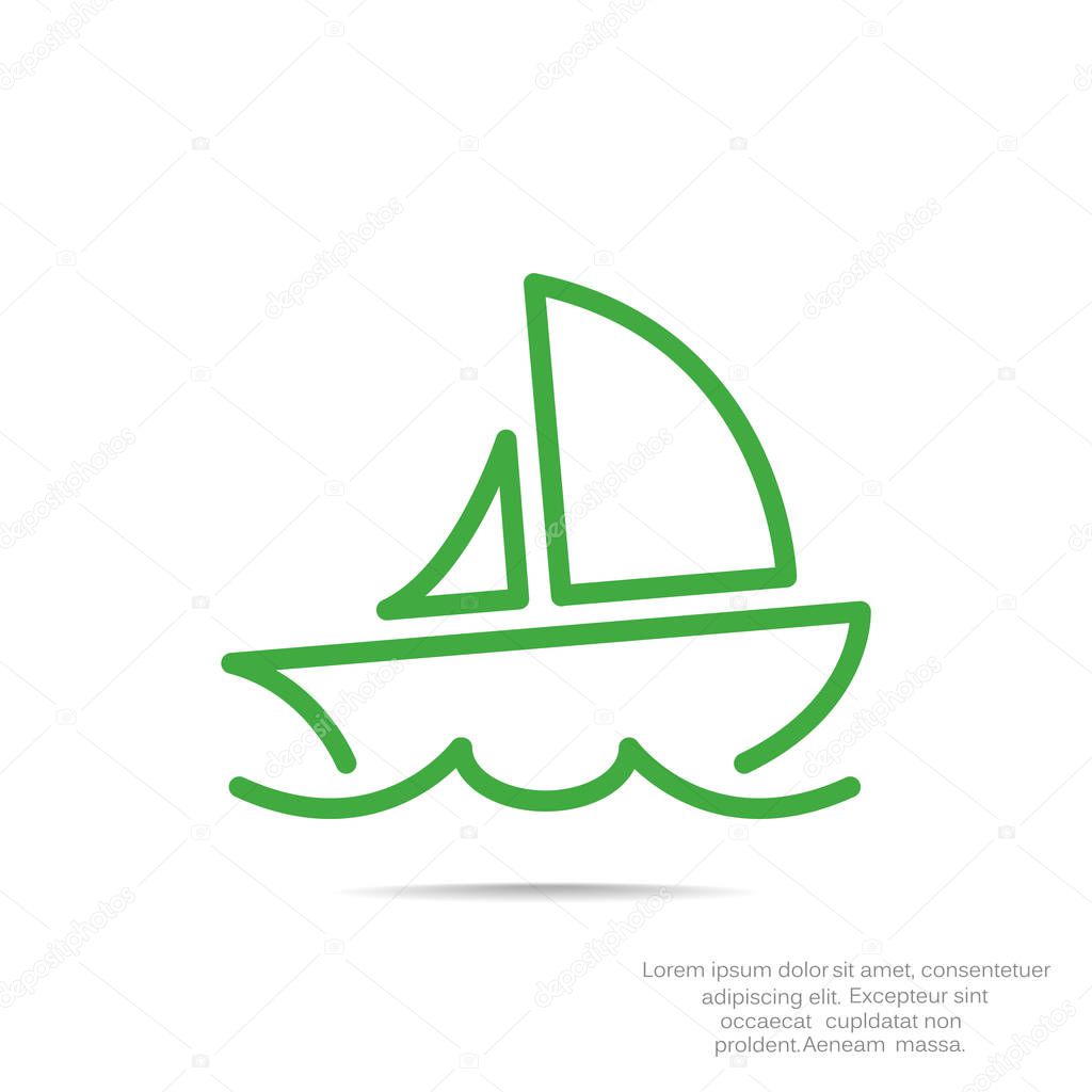 Simple line yacht icon