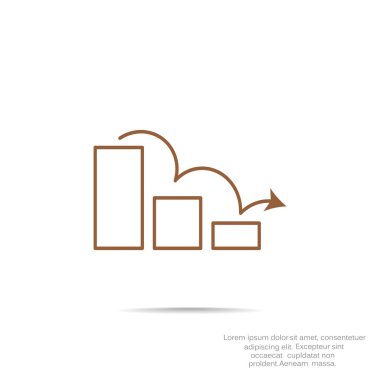 Grafik simgesi üzerinde Eğri ok