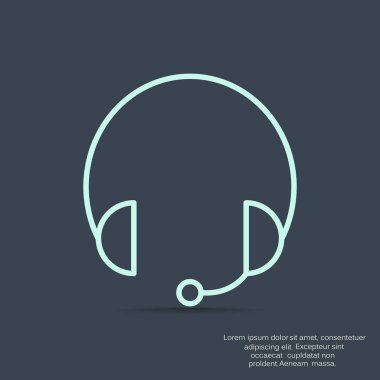 Kulaklýklý mikrofon seti web simgesi